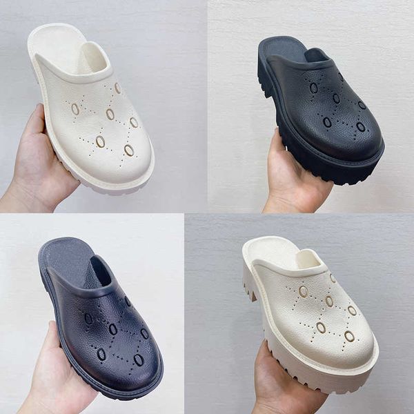 

women casual sandal slipper designer flat platform perforated g luxury slippers fashionable lovely sunny beach black white men flip flop big