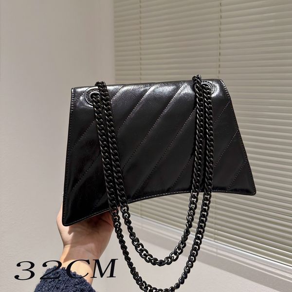 

designer fashion women lady bag chain totes luxury designer bags half moon pack letter interior zipper pocket tote crush handbag soft calf l