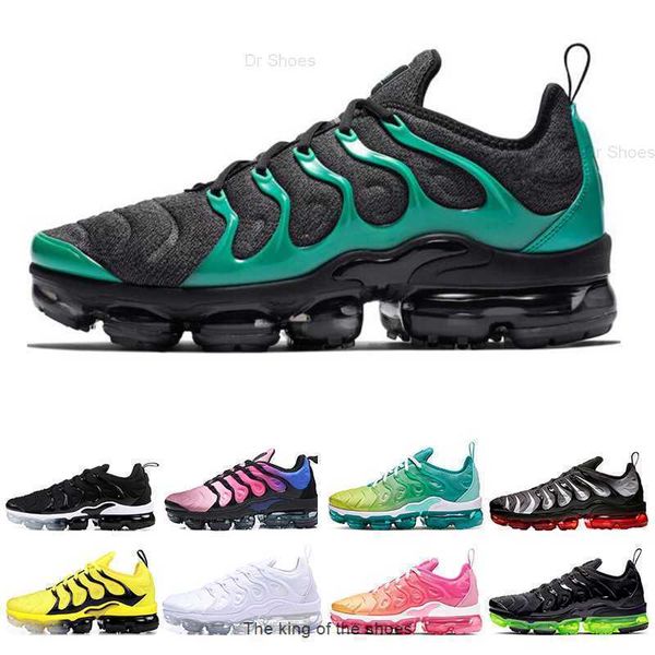 

fashion tn plus mens womens running shoes rainbow bumblebee lemon lime aurora green triple black white women sports sneakers size 36-45