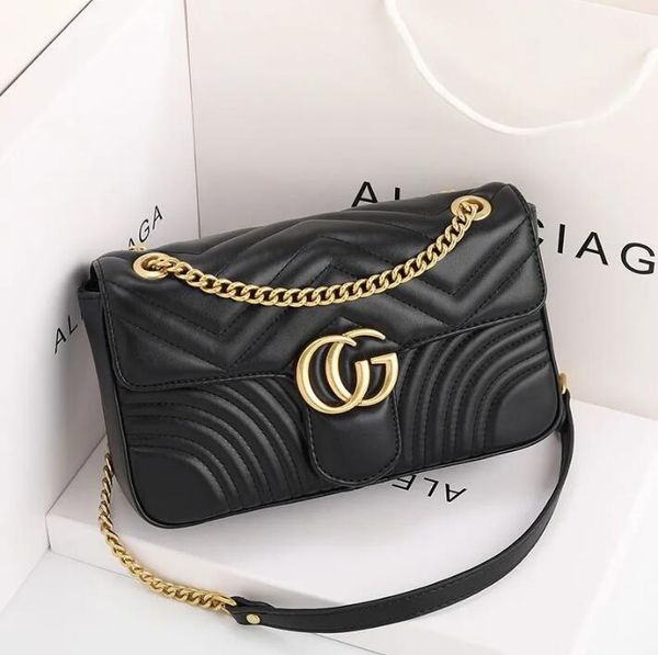 

fashion marmont bag love heart wave pattern satchel shoulder bag chain handbags crossbody purse lady leather classic style tote bags