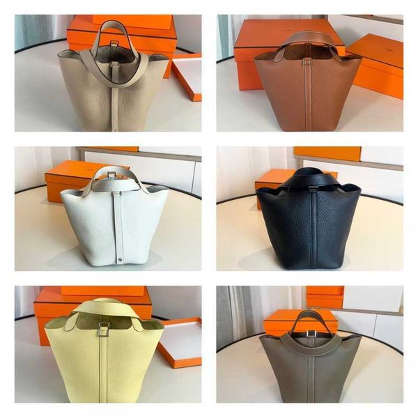 

herme designer handbags herme picotin bags handmade vegetable basket women's bag clemence lychee texture tc cow leather 18/22 portable