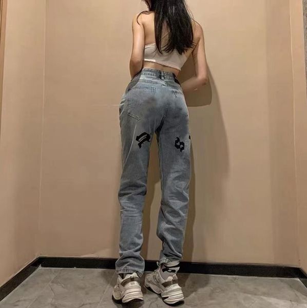 

european american mens palm fashion jeans highend pants stretch straight men and women stretchs trousers casual angels letter pri4452355, Blue
