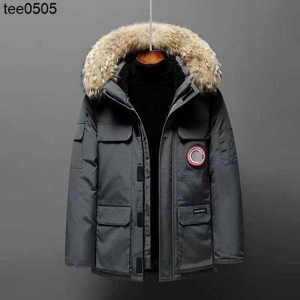 

designer men's down parkas jackets winter work clothes jacket outdoor thickened fashion warm keeping couple live broadcast canadian goo, Black
