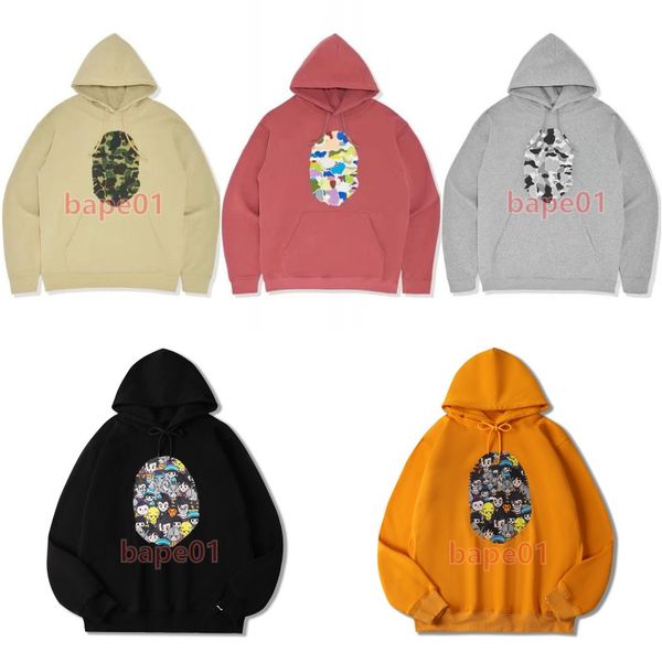 

fashion mens hoodies men women jacket solid colors hip hop style mens ape print sweatshirts m-2xl, Black