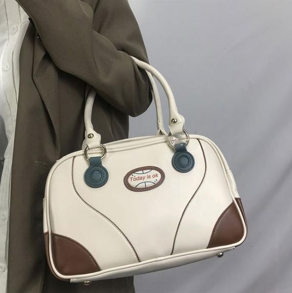 

fashion trend large capacity handbag sacs new niche design bowling splice bag versatile messenger bags women purse and handbags