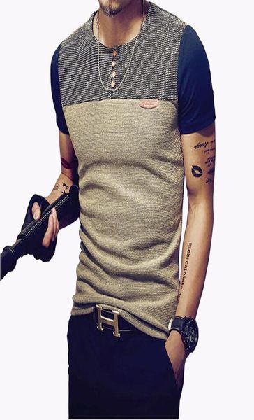 

men039s tshirts summer fashion men039s t shirt casual patchwork short sleeve mens clothing trend slim fit hiphop tees 2011912, White;black