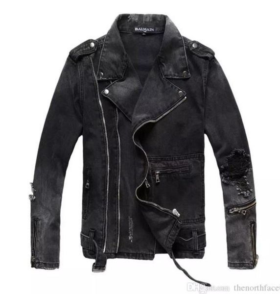 

mens fashion denim jacket quality slim casual streetwear vintage mens jean clothing9549539, Black;brown