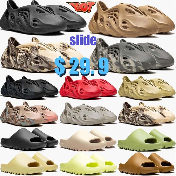 

designer sandals slippers woman sandal womens slide foam runners slipper slides sliders soot black white resin pure ochre bone slippers foam
