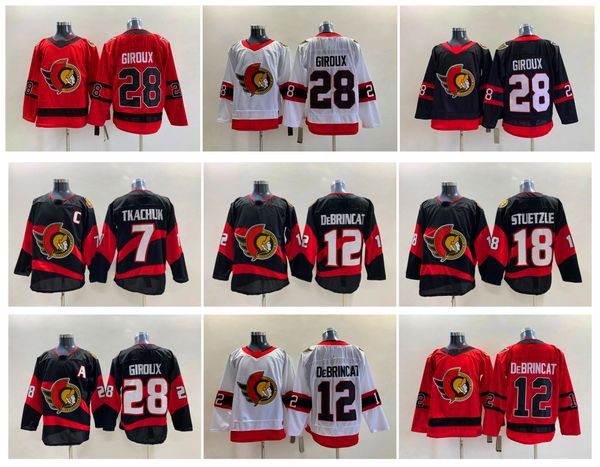 

2022 reverse retro ottawa claude giroux hockey jersey senators tim stutzle brady tkachuk josh norris alex debrincat drake batherson austin w, Black;red