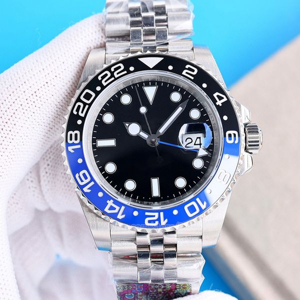 

batman gmt pepsi mens designer watches sprite gmtmaster batgirl man watch root beer mechanical wristwatch automatic 3285 movement jubilee br, Slivery;brown