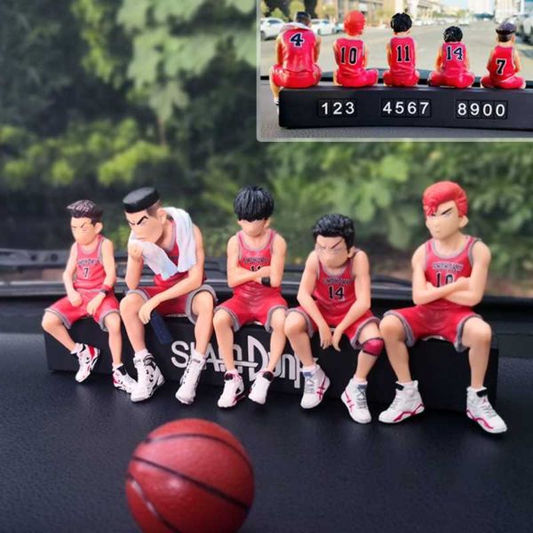 

interior decorations 8cm pvc anime basketball player doll car ornaments cartoon character model auto console decorations parking sign car ac