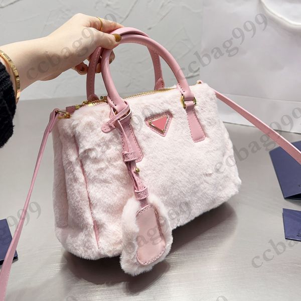 

designer fur wool totes bags with handle saffiano leather shoulder strap large capacity handbags french fall winter luxuries womens crossbod