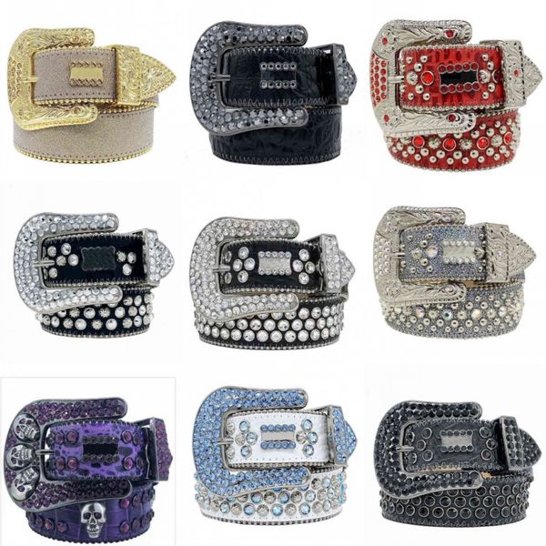 

bling belts for men designer luxurys leather belt women classic cintura letter diamond buckle western style lady unique cinturon white black, Black;brown