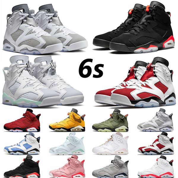

jumpman 6s basketball shoes carmine gold hoops mint foam black infrared metallic silver cool grey unc - university blue mens womens trainers