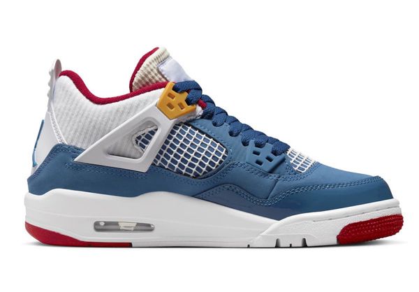 

2023 authentic 4 union messy room shoes blue red white men women basketball sports sneakers with original box size us4-13