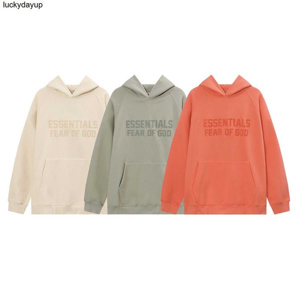 

men's hoodies sweatshirts designer sweater essential chest letter same color flocking print fashion streetwear hoodie, Black