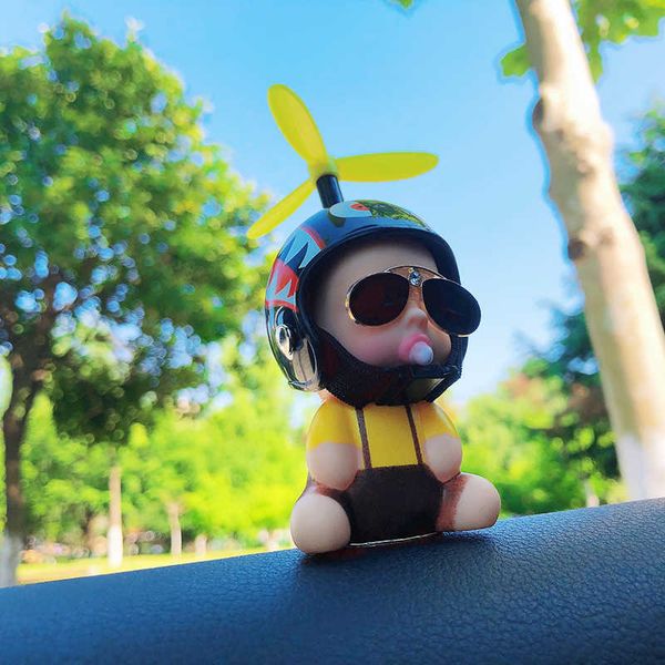 

interior decorations cute brokenwind propeller helmet pacifier baby car interior decoration auto center console ornaments for car accessorie