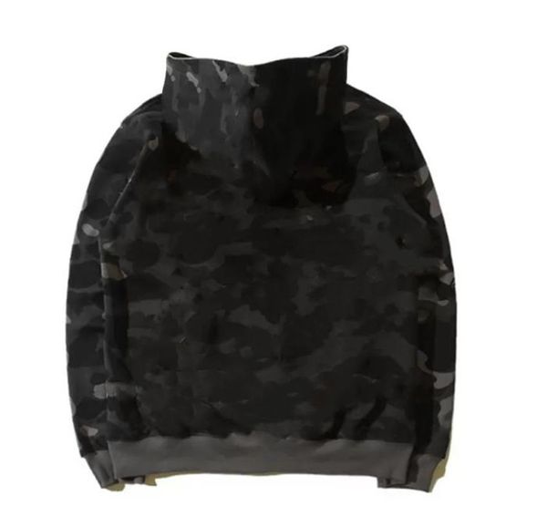 

men's hoodies sweatshirts mens designer zip upsharkjackets long sleeve hooded coats loose camouflage jacket print woman hoody 14as, Black