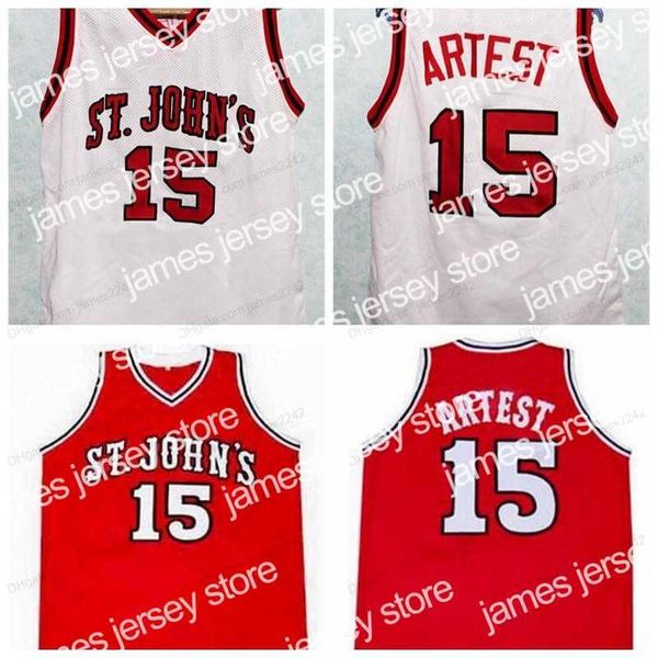 

basketball jerseys custom retro ron artest college basketball jersey men's stitched white red any size 2xs-5xl name and number quality, Black;red