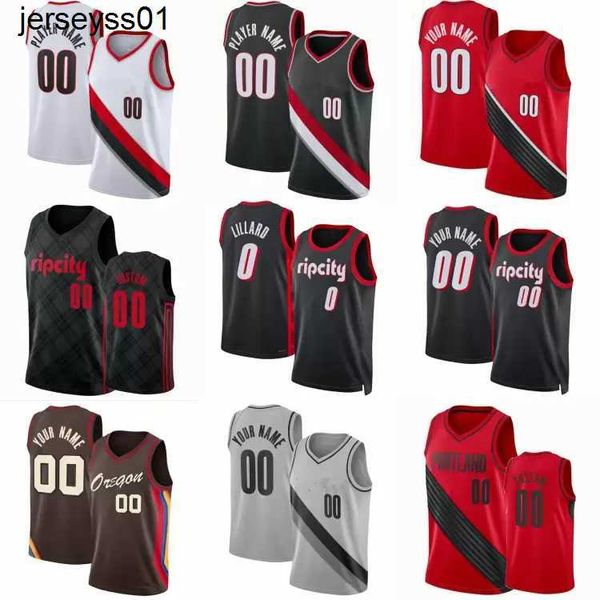 

anfernee 1 simons damian 0 lillard basketball jerseys 11 josh hart portlands city shaedon sharpe blazer little winslow jusuf nurkic gary, Black;red
