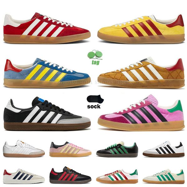 

men women casual shoes og gazelle designer sneakers blue green red pink velvet white suede beige brown ebony canvas multicolor outdoor shoe, Black