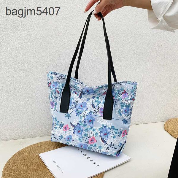

factory 50% fashion bags wholesale and retail light folding nylon flower cloth one shoulder travel women's portable mommy shopping yoga