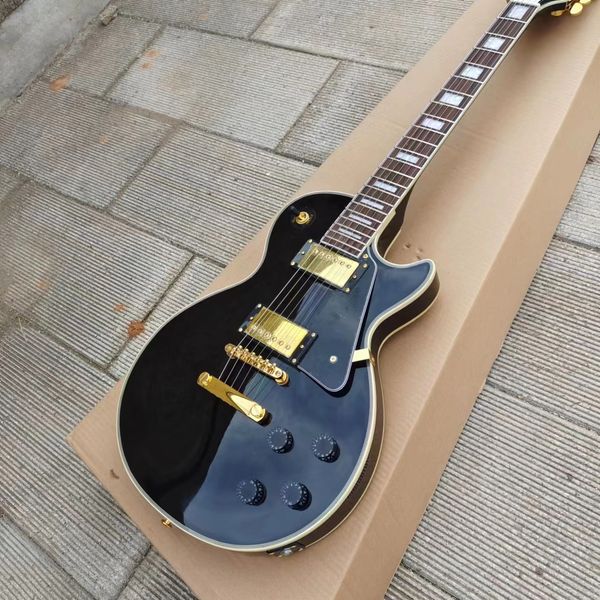 

1960s black lp custom electric guitar gold hardware classical version factory direct