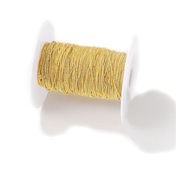 

wholesale gold plated 1mm beaded metal chains diy jewelry making supplies, Silver