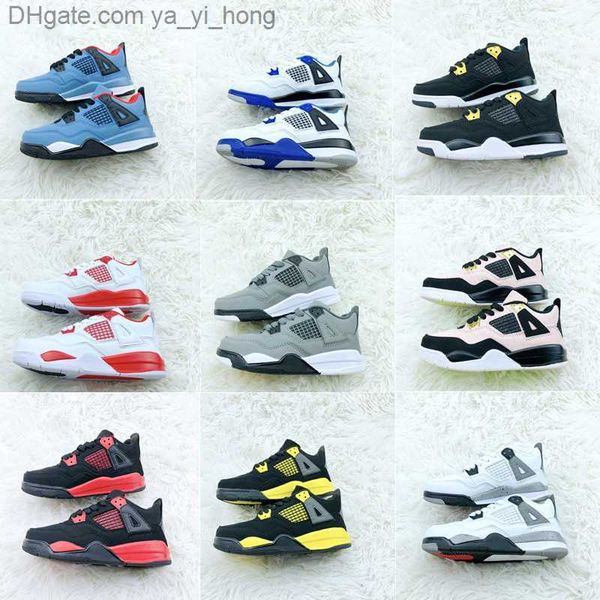 

4s ts jackboys kids baketball shoes thunder royalty pale citron motorsports td newborn baby boys girls splatter toddler outdoor sport yayiho, Black