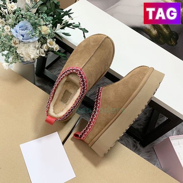 

australia slippers tazz slipper designer women snow boots platform boot womens winter ankle booties suede slipper warm wool shoes chestnut f, Black