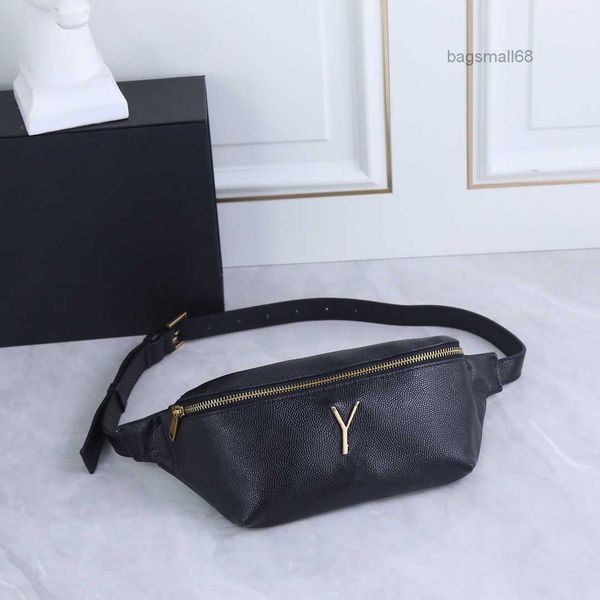 

bumbag grained leather waist bag women black with gold hardware letters chest designer purses bagsmall68