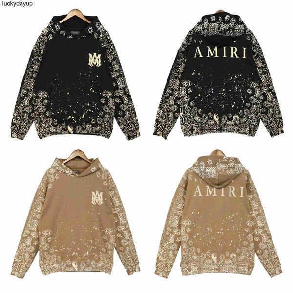 

men's hoodies sweatshirts designer winter sweater amirs cashew printing casual loose stars men women's sweater hooded, Black