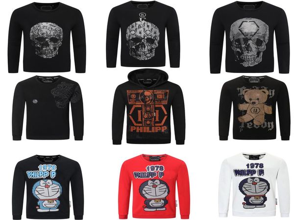 

2022 men039s hoodies pp skull sweatshirts sweater for men drilled philipp fashionable europe and america streetwear skinny hand6448841, Black