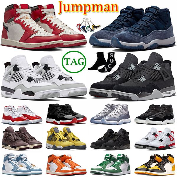 

jumpman 1 4 basketball shoes big size us 13 men women sail black cat 4s university blue 1s off cherry 11 midnight navy cool grey white high