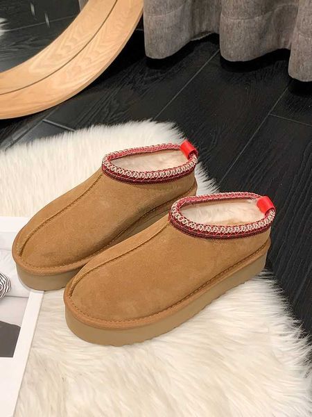 

new australia australian womens snow boot tazz slipper tasman designer boots fur slides classic ultra mini platform booties suede wool winte, Black