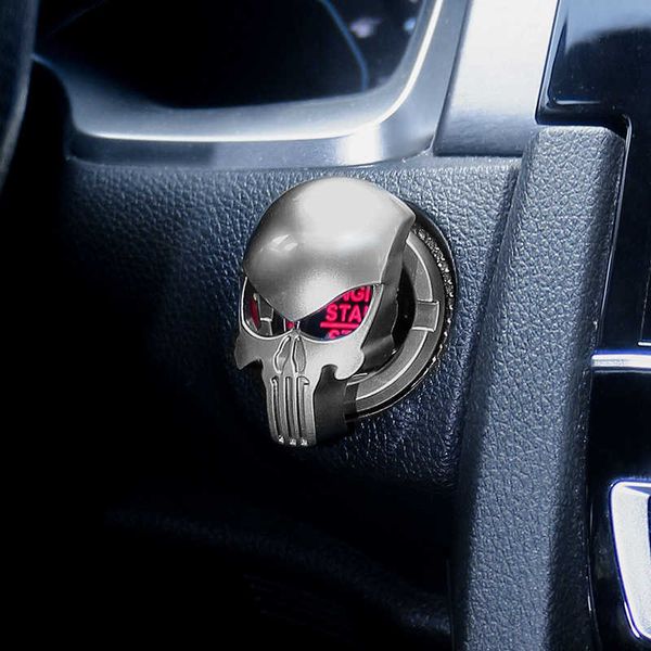 

interior decorations punk skull car start sbutton cover engine ignition start switch protective cover metal stickers car interior accessorie