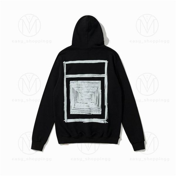 

hoodies mens womens fashion streetwears man s pullover winter sweatshirts loose hooded offs designers clothing high1 quality street print wh, Black