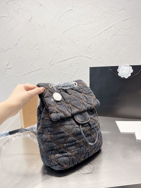 

denim backpack designer shoulder bags luxury women's handbag crossbody bag tote wallet embroidery shopping bag 2 color gift box packagi