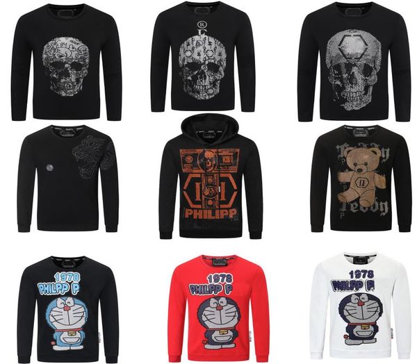 

2022 men039s hoodies pp skull sweatshirts sweater for men drilled philipp fashionable europe and america streetwear skinny hand4648921, Black