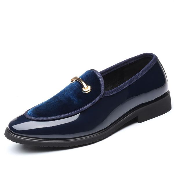 

new men dress shoes shadow patent leather luxury fashion groom wedding shoes men luxury italian style oxford shoes big size 48259x, Black