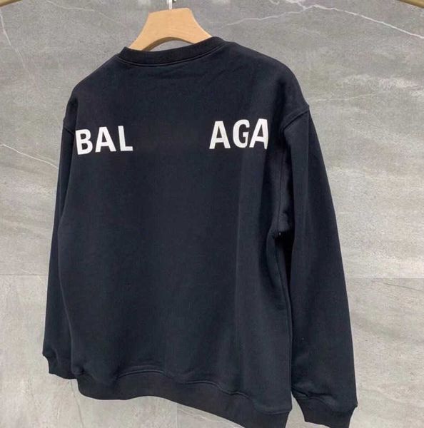 

balenciga hoodie designer paris front and back letters plush sweater pure cotton men's and women's fashion brand hoodie size 5xl t, Black