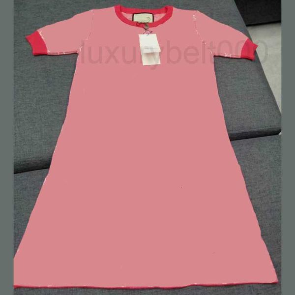 

casual dresses designer women classic knit dress fashion letter pattern summer short sleeve womens clothing ulvd, Black;gray