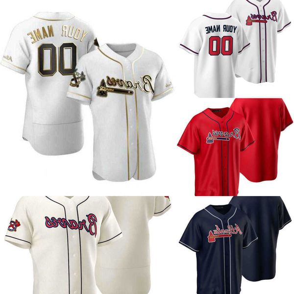 

2022 baseball jerseys custom jersey atlanta''braves''mens women youth 5 freddie an 13 ronald acuna jr. 1 ozzie albies 7, Blue;black