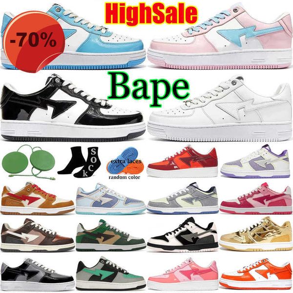 

sk8 baped bapestas sk8 sta running shoes designer bapesta camo black white green red orange camouflage men women trainers sports sneakers