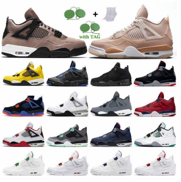 

2023 4 4s basketball shoes men women sneakers university blue mushroom metallic shimmer purple black cat lucky tour best