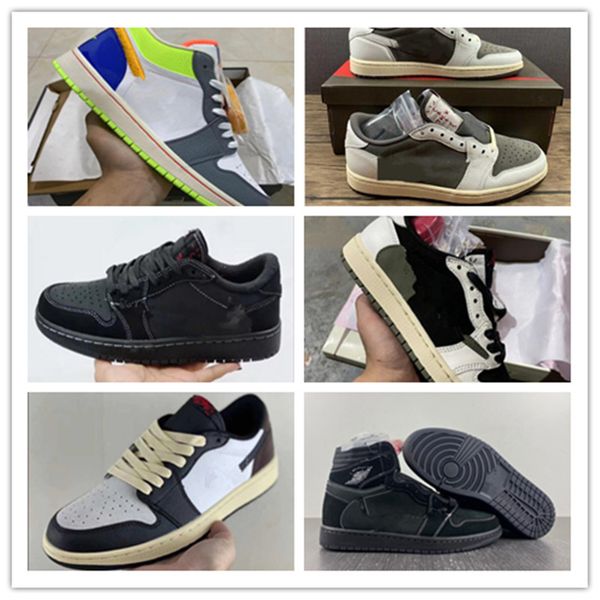 

1 reverse mocha high og low wolf grey basketball shoes man woman 1s sail pn dust white sports sneakers size 36- 47