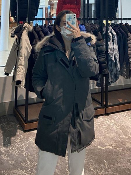 

22ss mens down jacket brand designer winter jacket fashion puffer jackets big real wolf fur size s-3xl, Black
