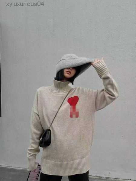 

men's sweaters designer winter fashion amis love collar knitted casual pullover women's yz6, White;black