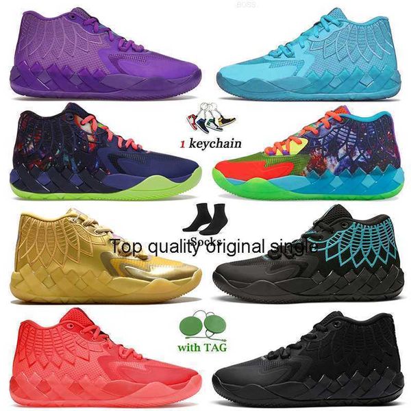 

basketball shoes men sneakers sport trainers red blast rick morty galaxy queen city outdoor lamelo ball mb.01 designer mens lameloball 1of1