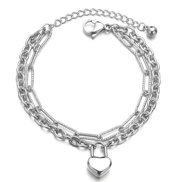 

channel jewelry designer bracelet for women chain mens charm luxury stone men bangle tennis bracelets cool style retro titanium steel heart, Golden;silver